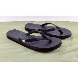 Sanuk Yoga Spree Sandal Flip Flop Thong Black Womens Size 5 Athletic